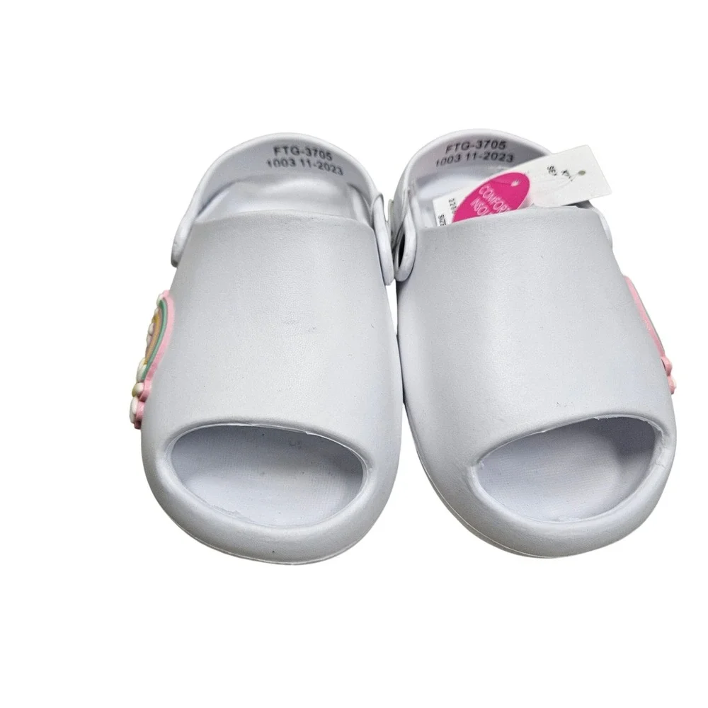 Rainbow Daisy Slip On Toddler 10 White Slingback Foam Sandals Summer Shoes‎ Play